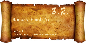 Bancza Román névjegykártya